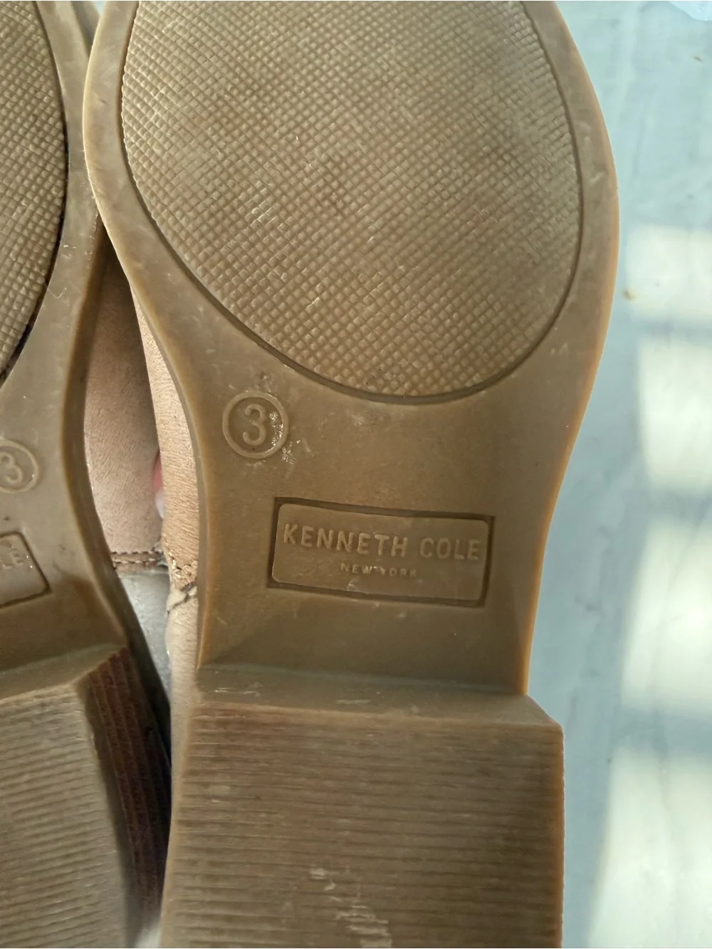 Kenneth Cole New York Light Tan Girls' Ankle Boots with KC Buckle